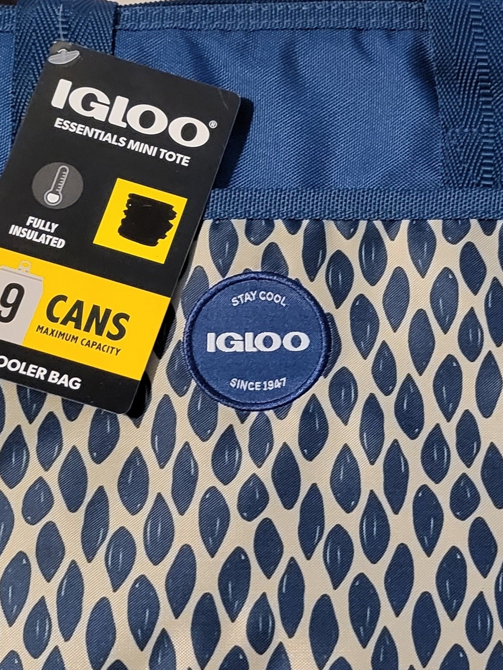Igloo Blue Patterned Essentials Mini Tote Cooler Bag